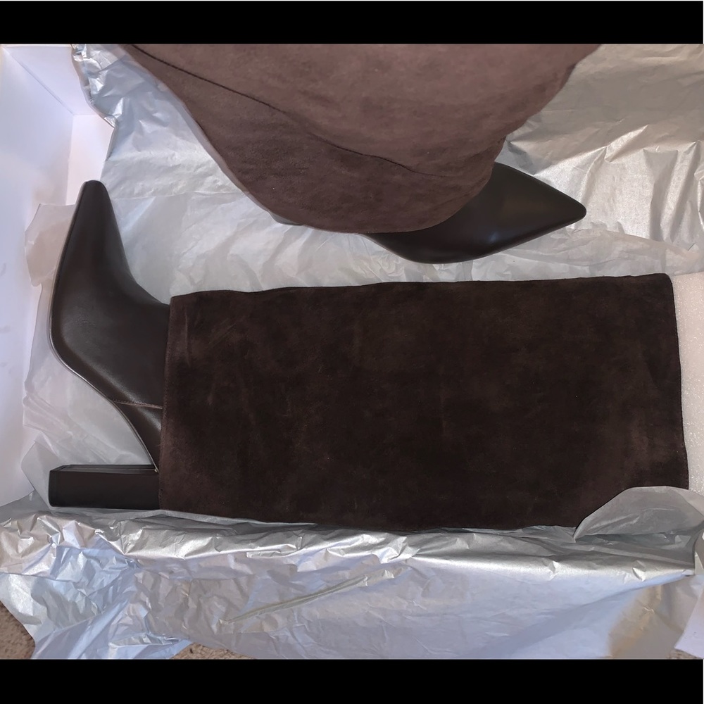Charles David heeled brown suede/leather “Devil” boot